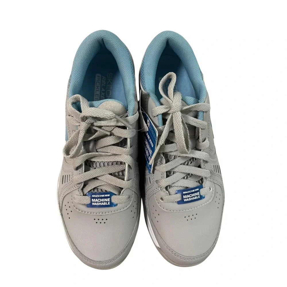 Skechers Viper Court Smash Pickleball Shoes Womens Size 6 Gray Blue Athletic